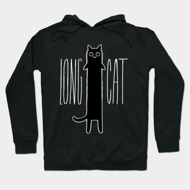 Long Cat Funny Kitten Design For Cat Lovers Hoodie by Gravemud